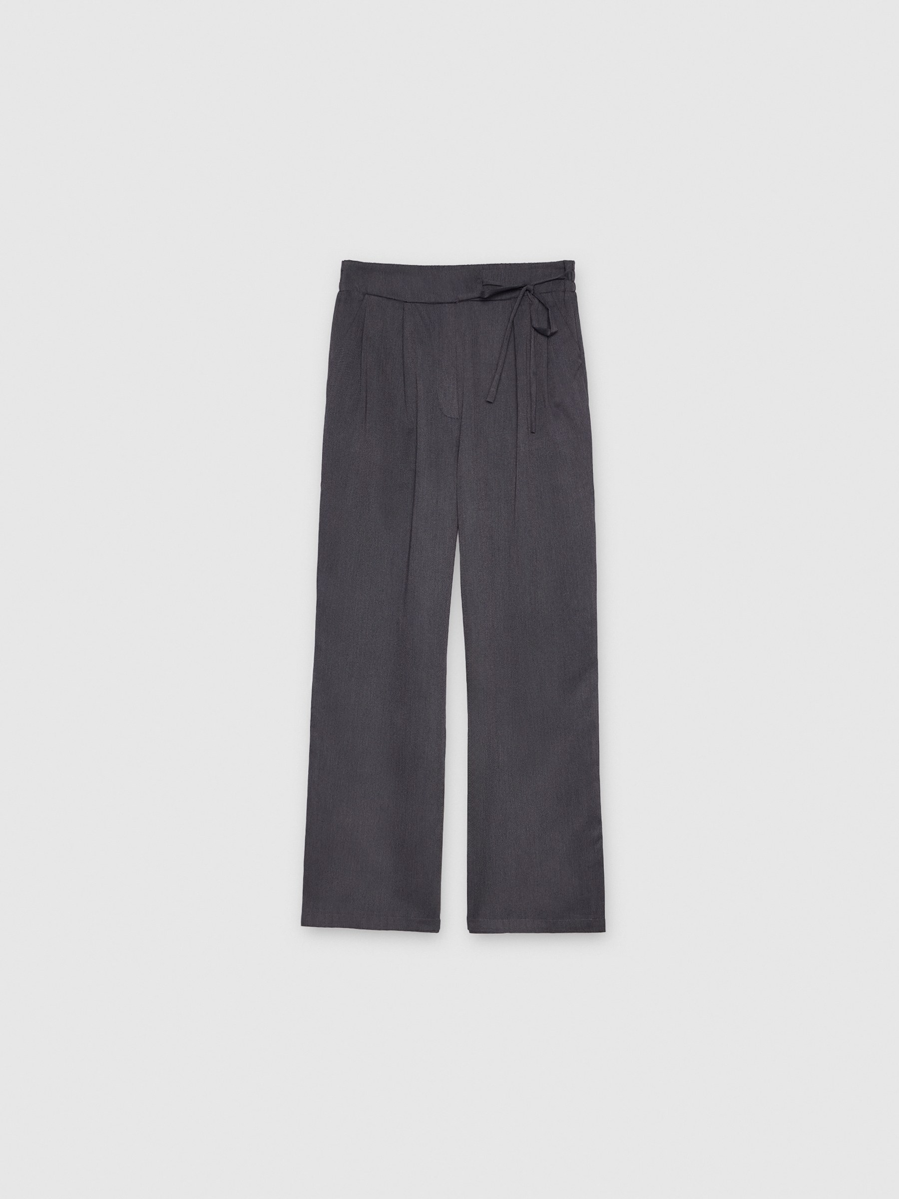 Pantalón palazzo de viscosa, wide leg, cintura elástica con lazo INSIDE
