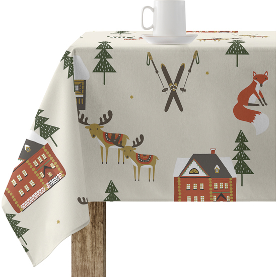 BL BELUM - Mantel Navidad - Mantel antimanchas Mesa Rectangular Resinado - Mantel resinado (tacto plastificado) - Mantel Mesa - Mantel Mesa hogar ( cm) - Mantel Elegante Made By BL BELUM - Mantel No traspasan Líquidos Made Spain