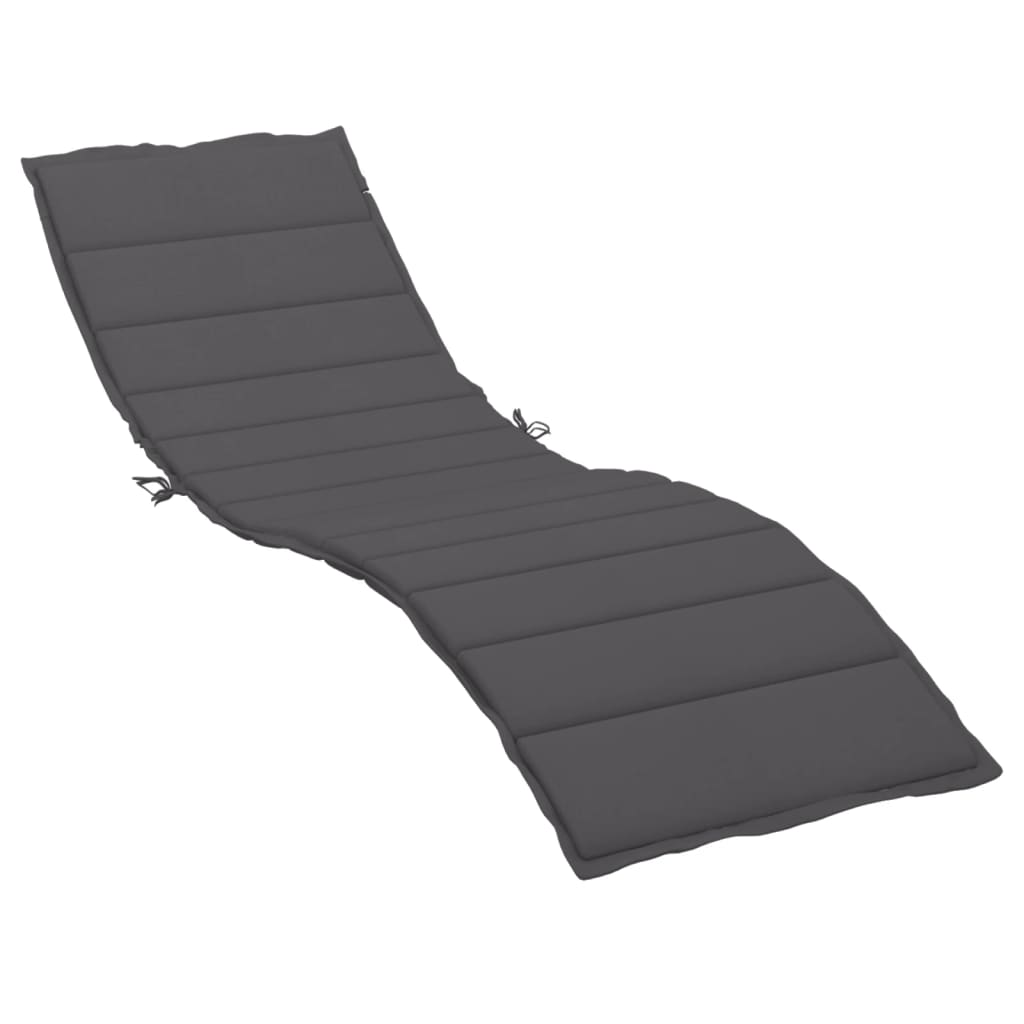 Cojín de Tumbona Vidaxl 200x50x3 Cm - Tela Oxford Antracita