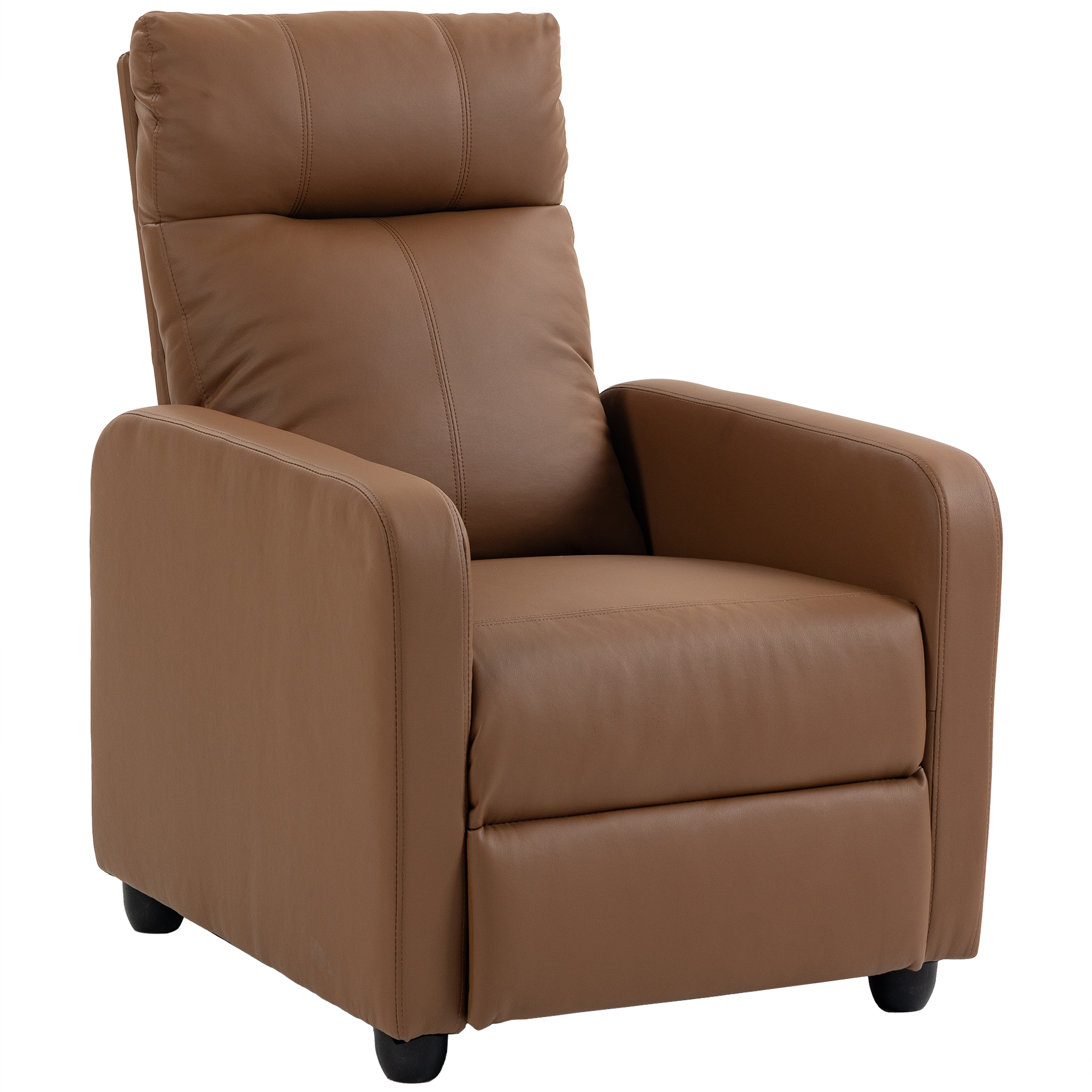 HOMCOM Sillón Relax Reclinable, Sillón Reclinable Manual hasta 155°, Tapizado en PU, Reposapiés, Respaldo Alto Grueso y Asiento Amplio para Salón, Oficina