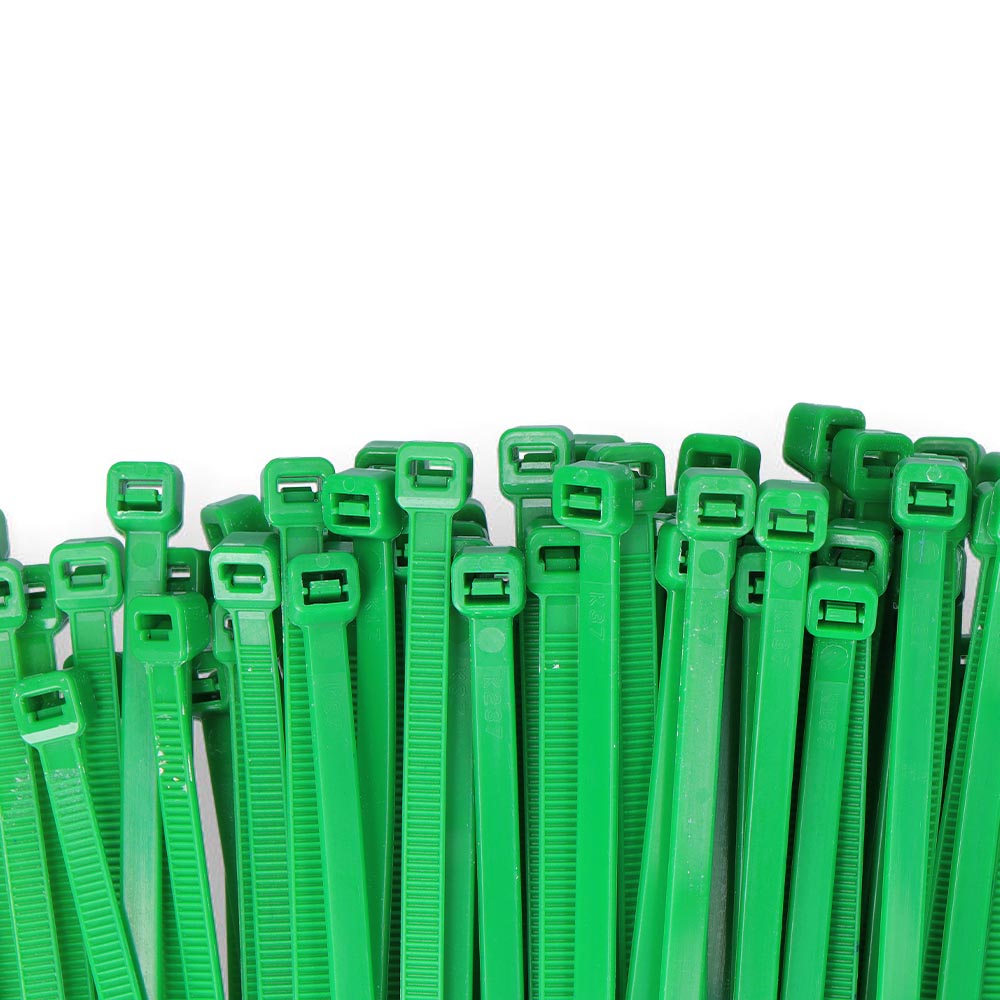 bridas verdes 380x4,8mm (bolsa 100 unid.) nylon alta calidad