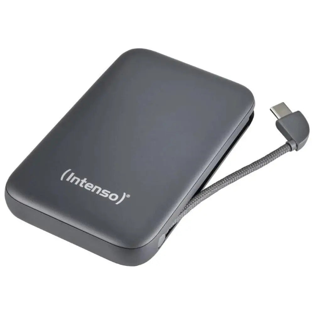 Intenso - Batería Externa S10000 de 10000 mAh con tecnología de polímero de litio, salida USB-C integrado y Power Delivery hasta 20 W para carga rápida de smartphones y tablets