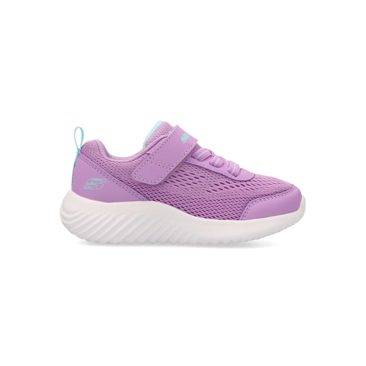 Skechers - Zapatillas deportivas Bounder para niña con cierre adaptativo, malla transpirable y plantilla acolchada