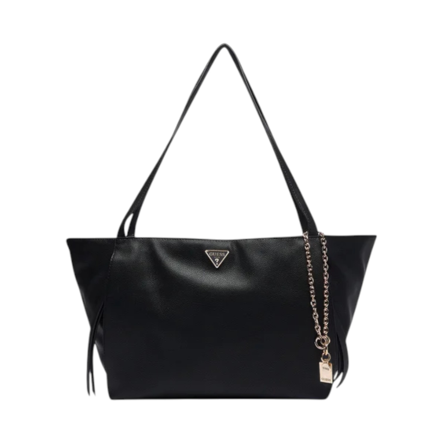 Shopper Donna Guess Devon Triangle Logo Leather Black