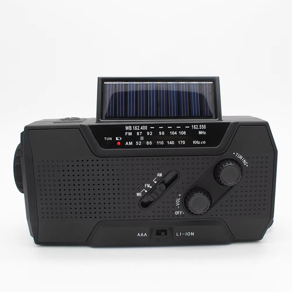 TK Radio Meteorológica de Emergencia Portátil con NOAA/AM/FM USB/Solar/Recargable Manivela SOS Sirena y LinternaRadio Meteorológica de Emergencia