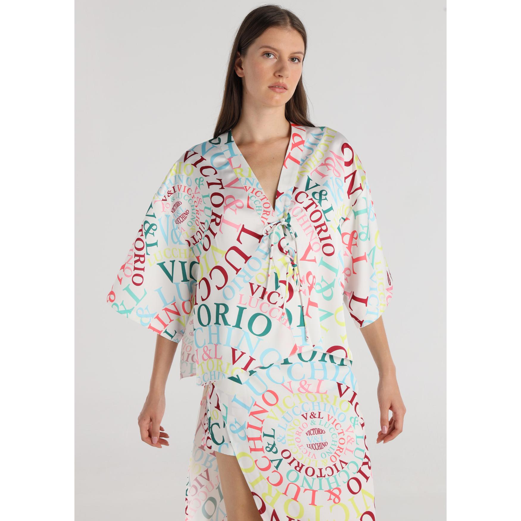 Victorio & Lucchino - Blusa Kimono Estampada