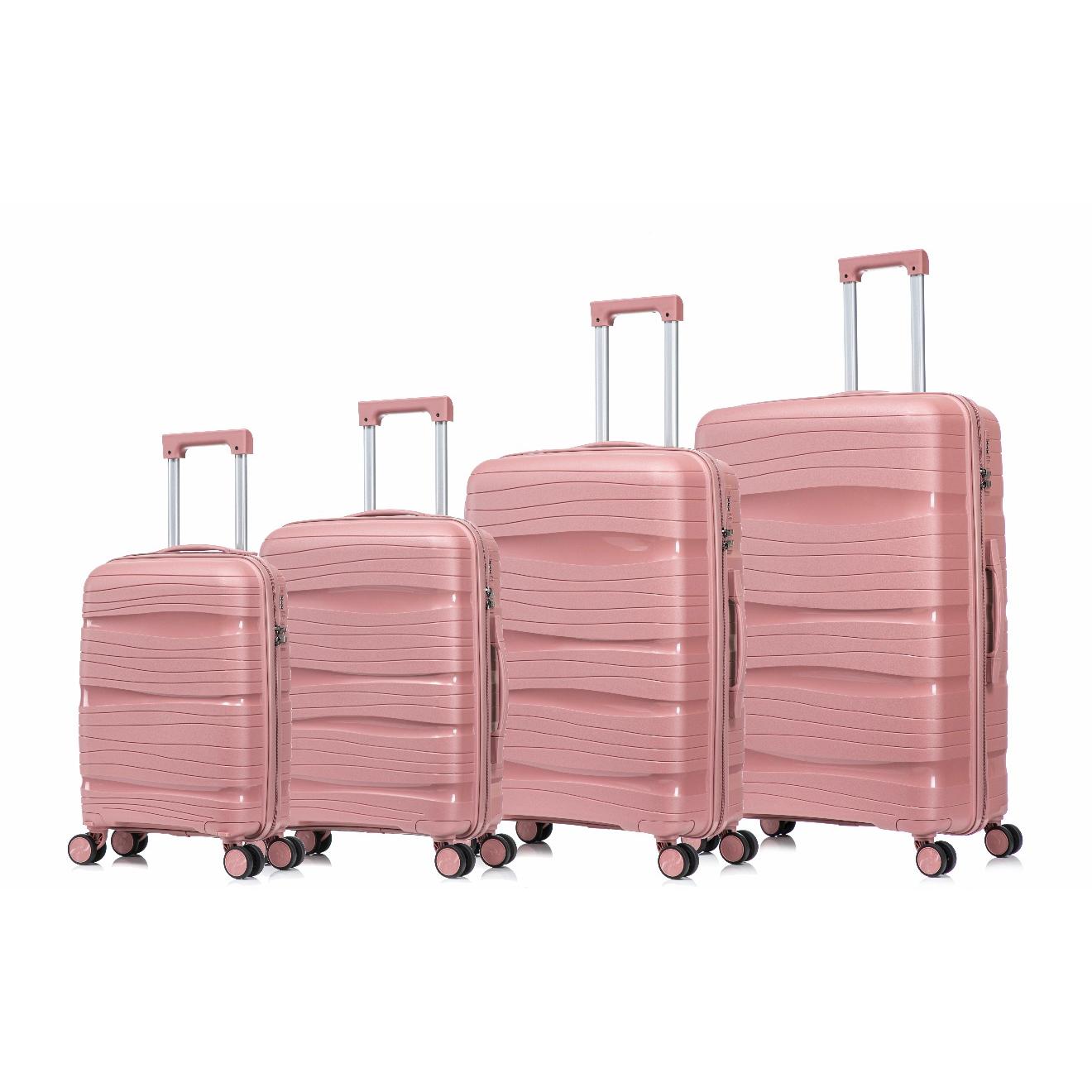 Juego de Maletas de Viaje ANDELY 4 piezas, Maleta Cabina con Ruedas 360°, Cierre de Seguridad y Material Polipropileno Resistente, Ideal para Viajes Familiares o de Negocios