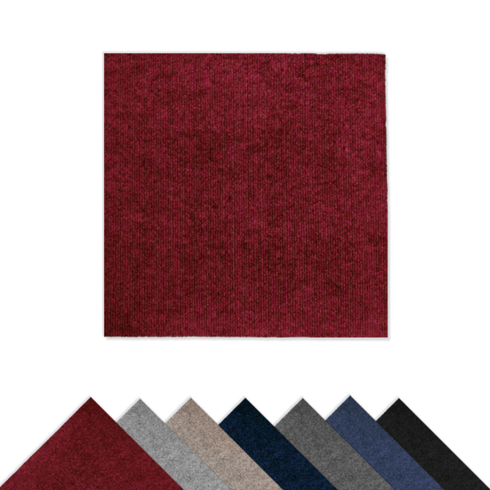 Arquiservi - Moqueta en loseta Viena Rojo 50x50 | Antiestática, insonorizante y apta para oficinas y hogar