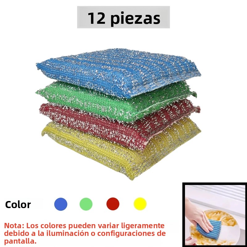 TK Esponja De Acero Con Cepillo De Limpieza Para Cocina Herramienta De Limpieza Para Ollas Y Sartenes Paño De Limpieza Antideslizante No Adhiere Grasa