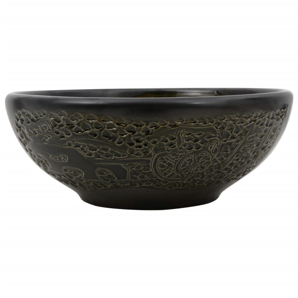 vidaXL Lavabo sobre encimera redondo cerámica Φ41x14 cm