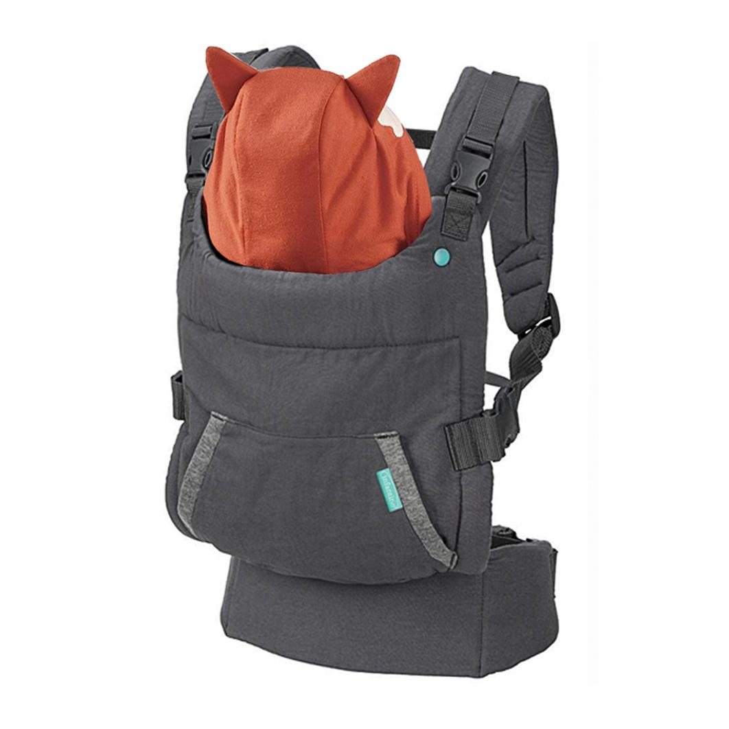 Portabebés 4 en 1 Multifuncional — Mochila Portabebés de Algodón Puro con Asiento de Cadera, Fular Ergonómico para Llevar al Bebé Delante y Detrás, Ideal para Recién Nacidos y Niños Pequeños