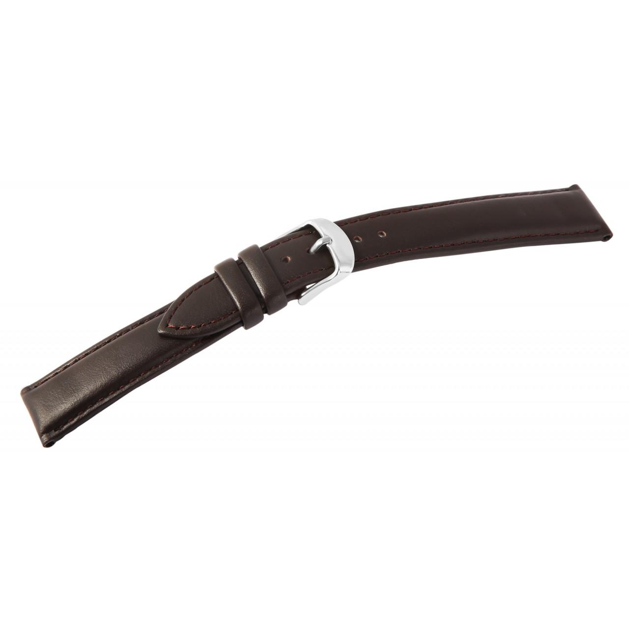 Bracelete para Reloj em Pele Genuína Castanho 22 mm