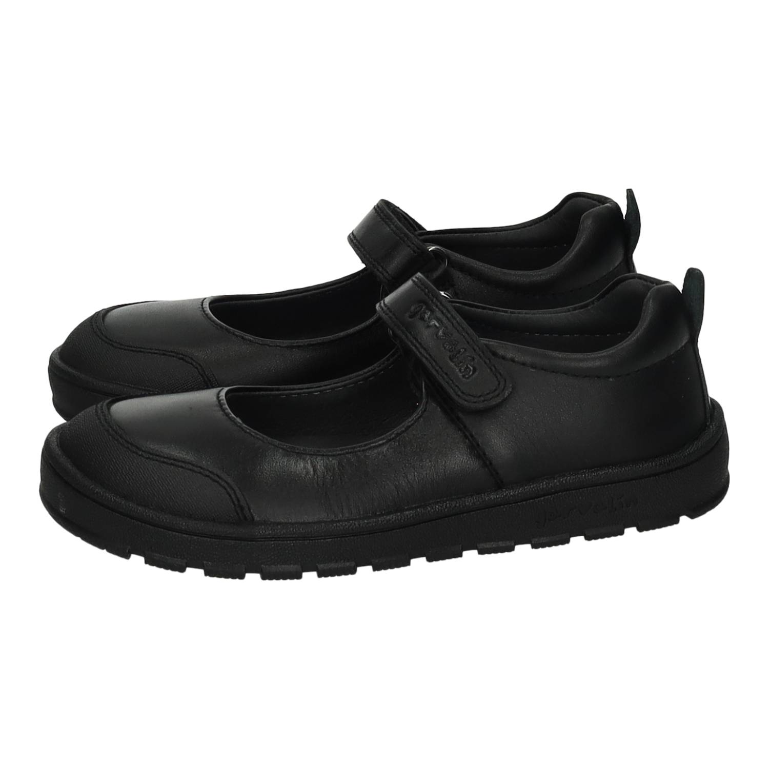 Zapato Colegial marca GARVALÍN para niña en color negro. Zapatos colegiales niña negros GARVALIN con cierre adhesivo y suela antideslizante