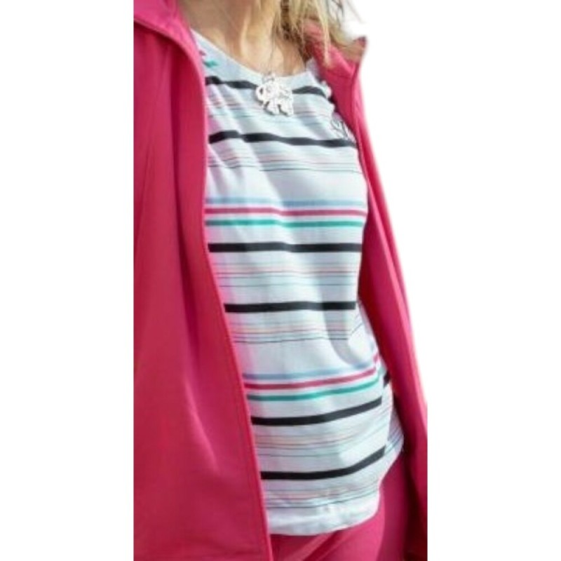 Camiseta Rayas Blanca Slx Blanca Mujer