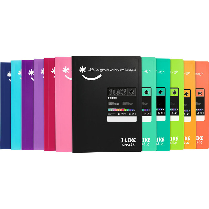 GRAFOPLAS CARPETA 40 FUNDAS POLIPLAS FOLIO LIKE2 CORAL LIKE2 2x24x31 Cms.