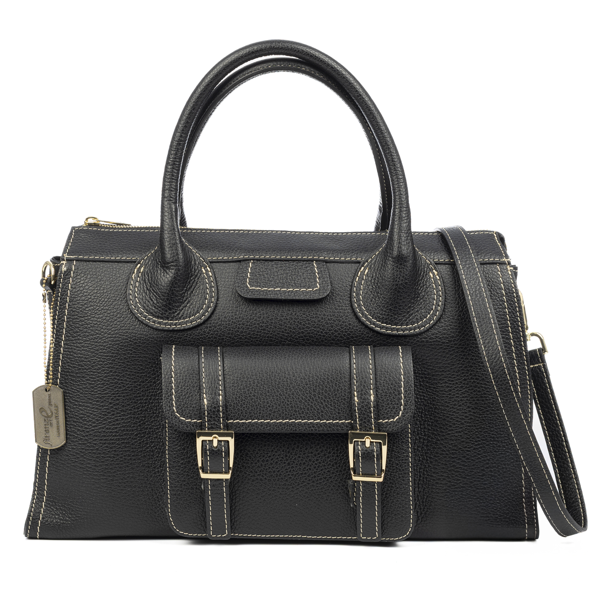 FIRENZE ARTEGIANI Bagaladi bolso tote mujer. Piel auténtica Dollaro. Fabricado en Italia 43x20x28 Cm.