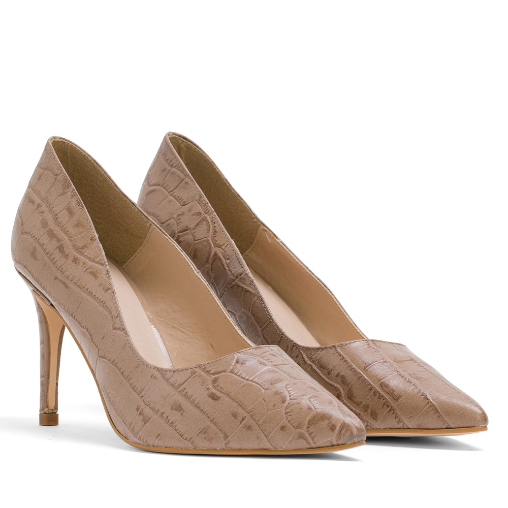 Elodie Salón CA-0089 Piel Coco Beige - Tacón 85mm - Máxima Calidad