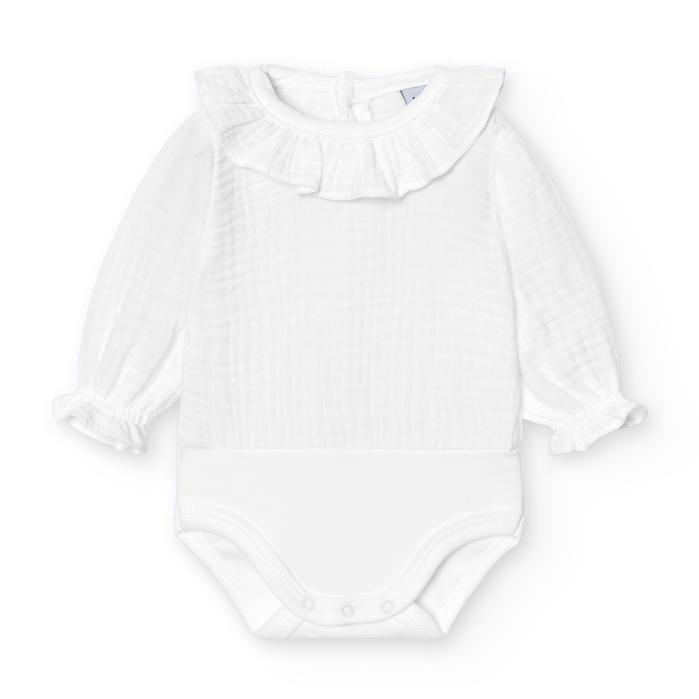 Basicos Babidu pack de 2 bodys cuello volante bambula