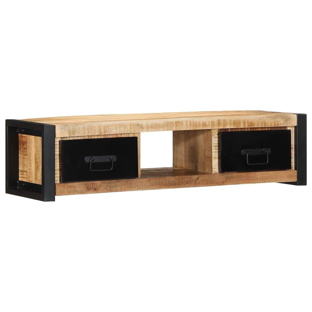 vidaXL Mueble para la TV 100x30x25 en material Madera maciza de mango rugosa/madera maciza reciclada | almacenamiento funcional diseño moderno para baño dormitorio sala