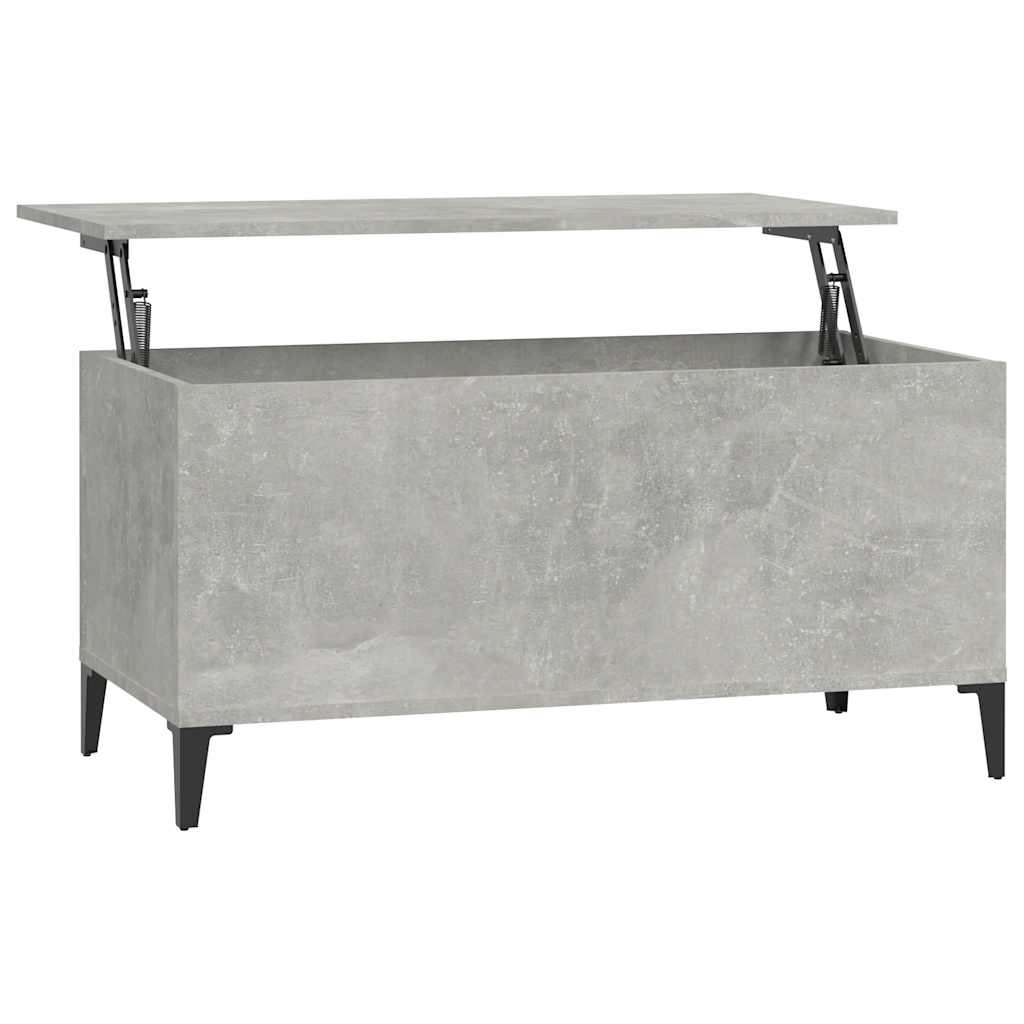 vidaXL Mesa de centro madera contrachapada gris hormigón 90x44,5x45 cm