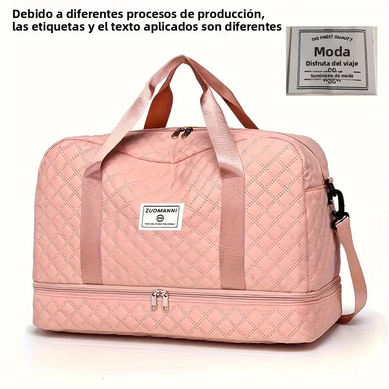Bolsa De Viaje Deluxe Estilosa Y Duradera Con Divisor Impermeable Separación De Áreas Húmedas/Dry Y Bolsillos Laterales Convenientes MOV