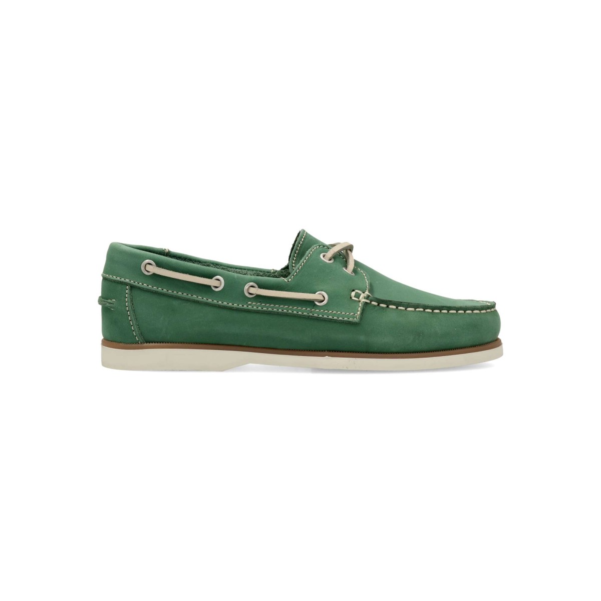 MAC - Mocasines náuticos de piel nobuck con suela ligera y flexible, plantilla acolchada de piel, detalle de costura vista color marino para mujer