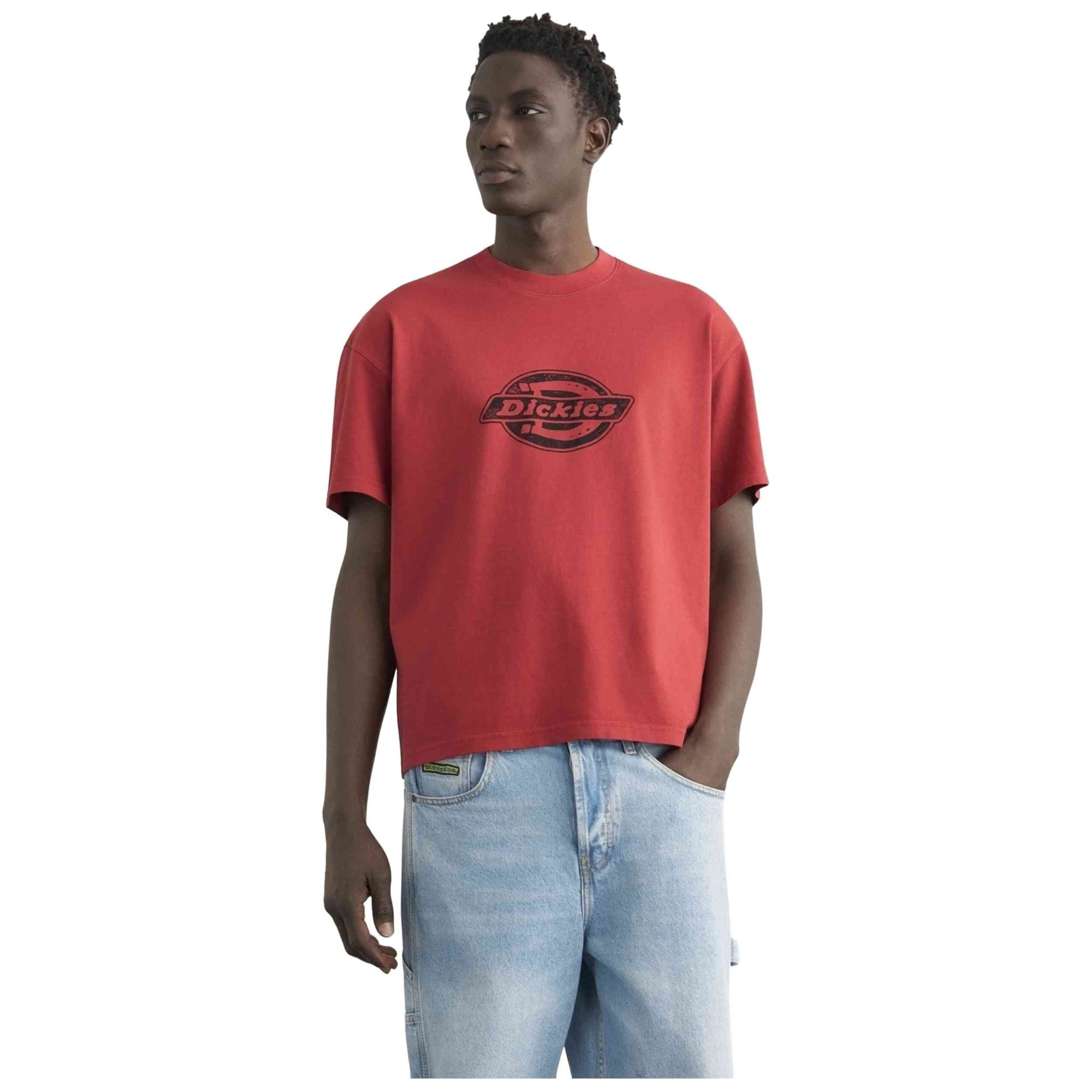 Camiseta De Manga Corta Dickies modelo Plainville para Hombre en color Rojo