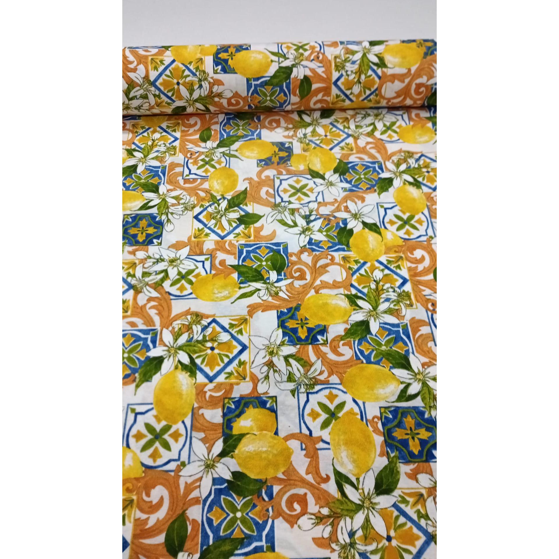 LONETA ESTAMPADA GRECO AMARILLO. ANCHO 2,80 METROS. LARGO A ELECCIÓN DE 0.50 A 0.50 METROS EN UNA SOLA PIEZA CONTINUA.
