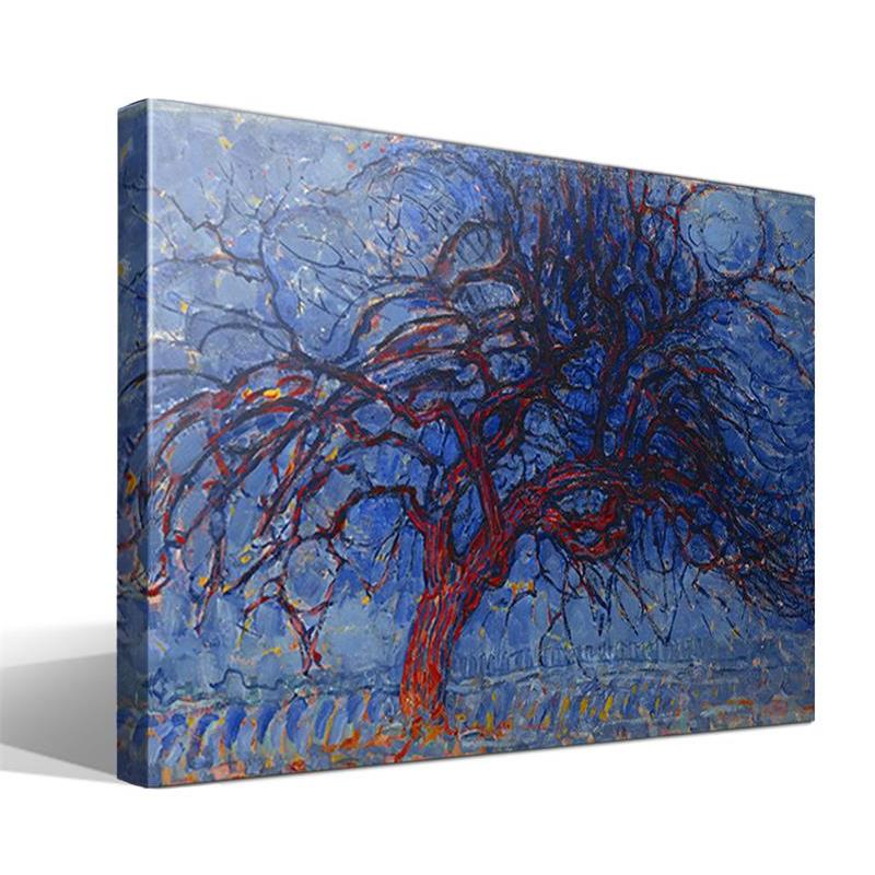 Cuadro Canvas Árbol Rojo de Piet Mondrian - Alta Resolución - Lienzo 100% Algodón - Bastidor de Madera - Fabricado a Mano en España