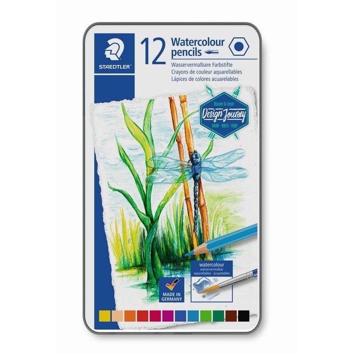 STAEDTLER LAPICES DE COLORES ACUARELABLES ESTUCHE METAL 14610C 12 UDS LAPICES DE COLOR