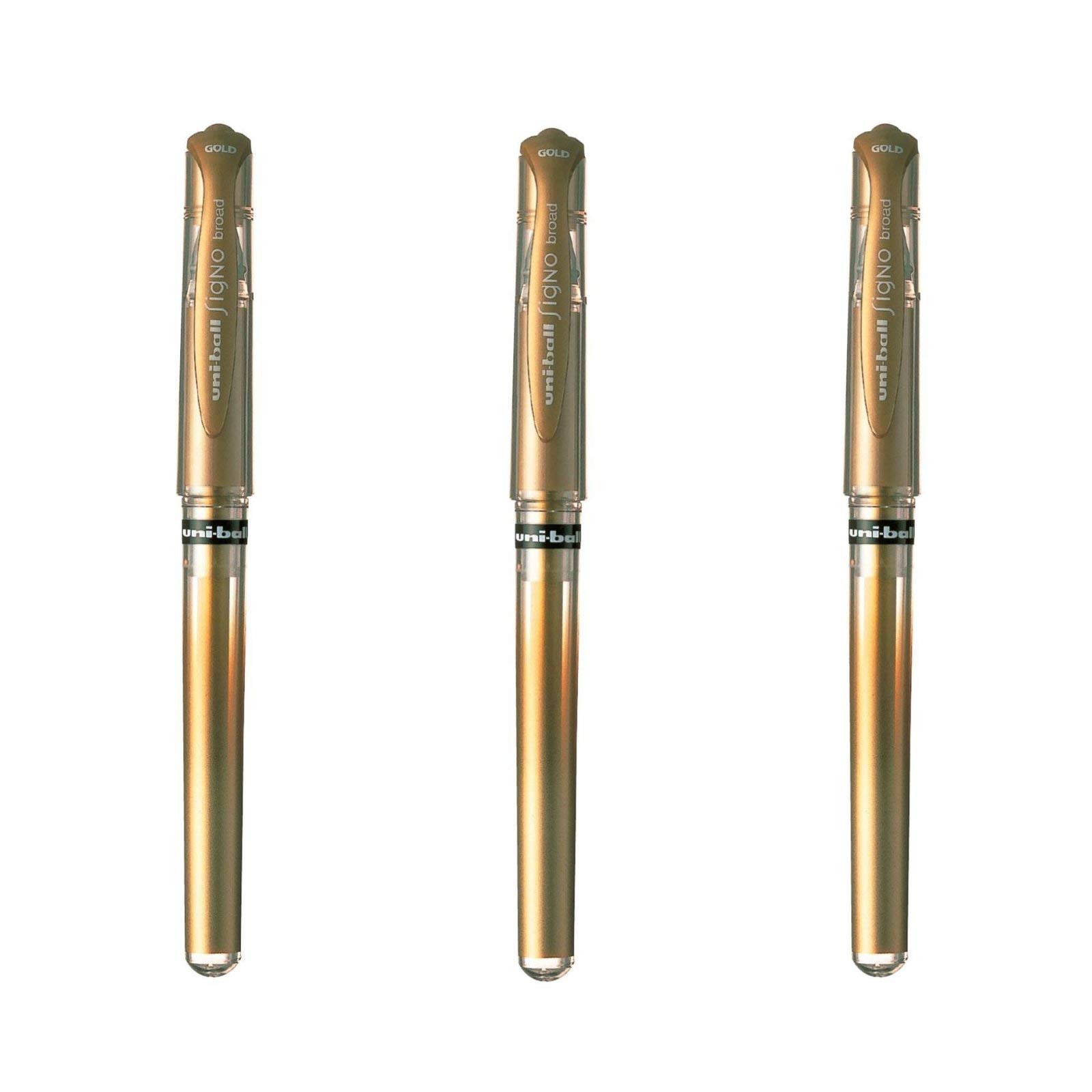 Uni-ball Mitsubishi Pencil – 3 bolígrafos Rollers – Gel Signo Broad – Punta de 1 mm – Rodillo creativo para cartería y ocio creativo