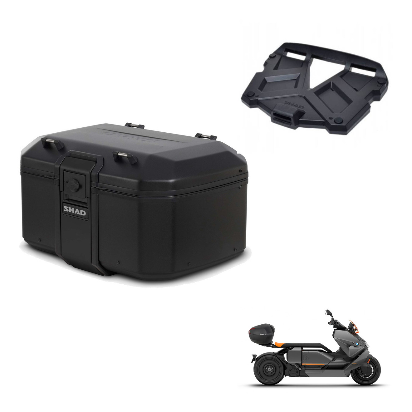 Baul Tr55 Pure Black + Herraje Baul + Pa KIT-569425