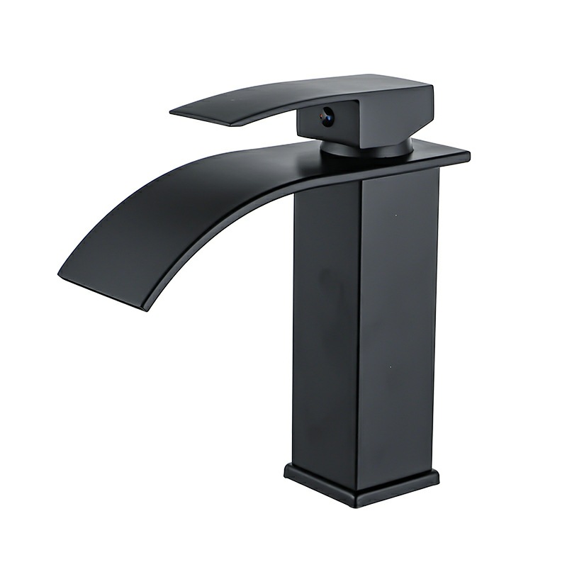 Grifo de Baño en Cascada | Negro | Acero Inoxidable