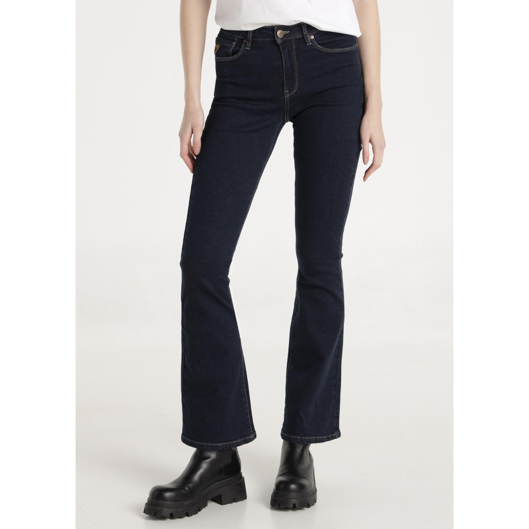 LOIS JEANS - Jeans lavado azul oscuro - Push up flare fit - Tiro muy corto -Tallaje en Pulgadas- Tallaje en Pulgadas