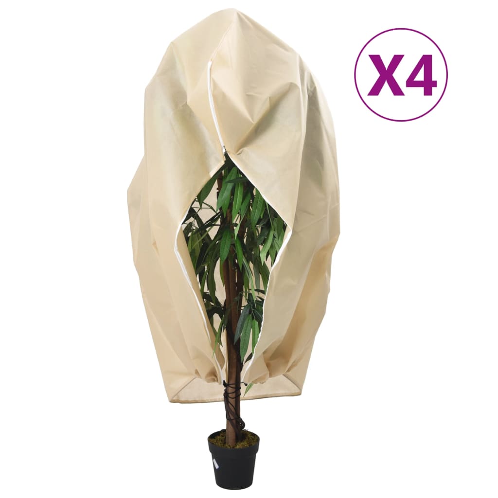 vidaXL Cubiertas para Plantas conllera Fundas 4 uds 70 g/m² 1,55x1,55 m Color Beige,  Blanco,  Verde y mas