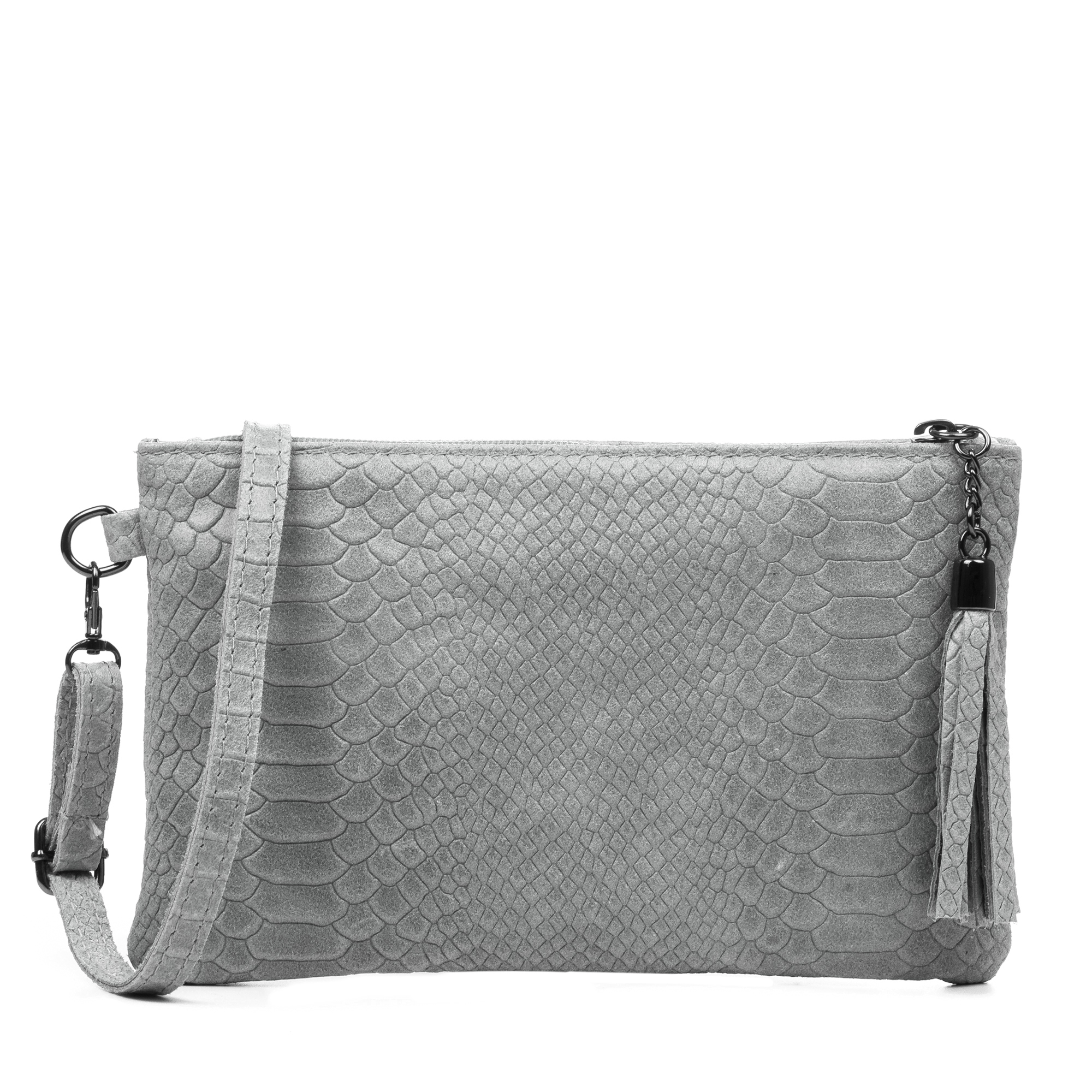 Firenze Artegiani. Oleggio Bolso bandolera Mujer.Piel auténtica Gamuza Grabado Serpiente . Made in Italy. Vera Pelle Italiana.