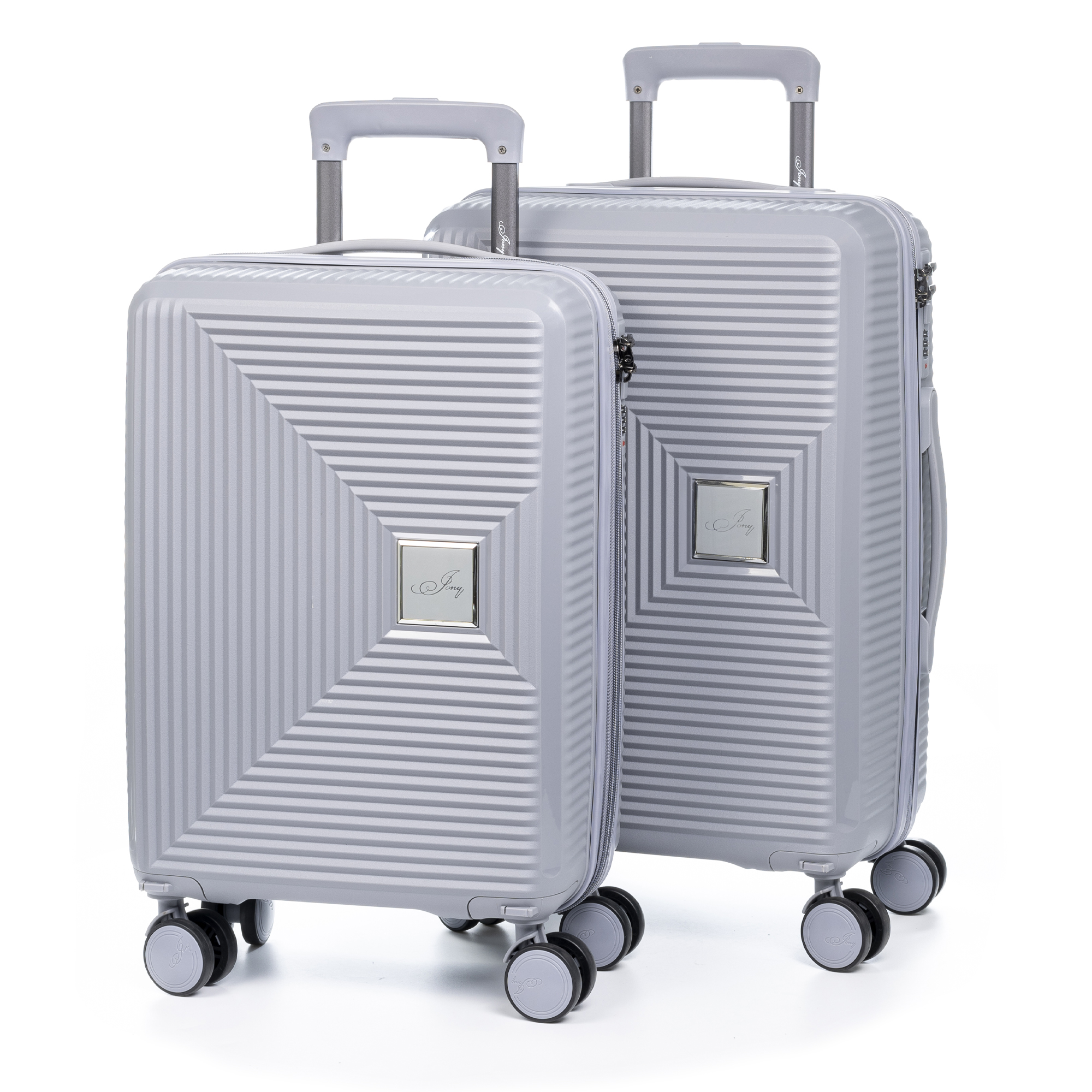 DAM Juego de 2 maletas Trolley, en material ligero PP resistente a la rotura. Cerradura TSA numérica, 4 ruedas giratorias 360°, extraíbles. 56x38x23 Cm.