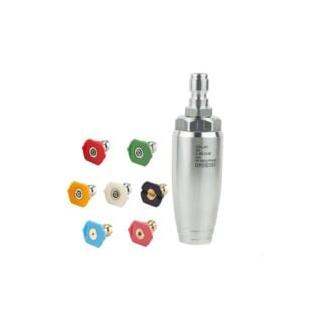 CA Boquilla giratoria de alta presión , boquilla turbo giratoria para hidrolimpiadora, 350 bar, acero inoxidable, conector rápido de 1/4", kit de boquilla de pulverización