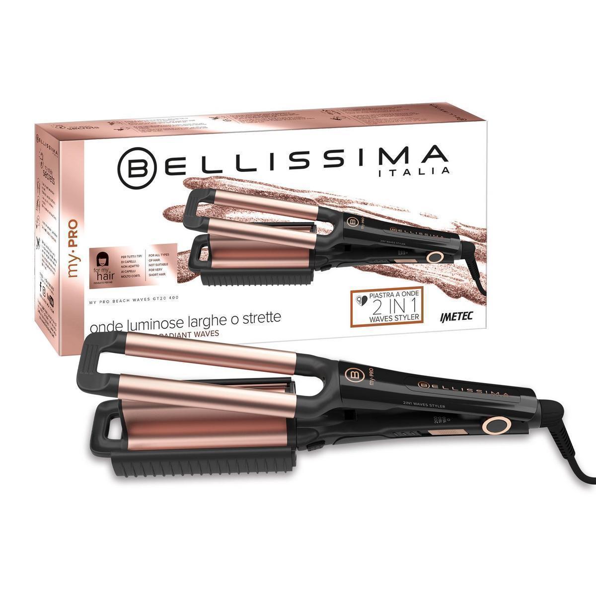 Bellissima My Pro Beach Waves Gt20 400 - Plancha Para Ondas, Revestimiento De Cerámica, 3 Niveles De Temperatura | ¡Ondas Naturales Con Facilidad!