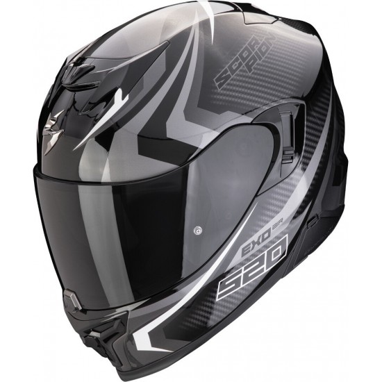 Scorpion EXO-520 AIR Terra negro, plata y blanco CE 22.06 casco integral 172-449-332
