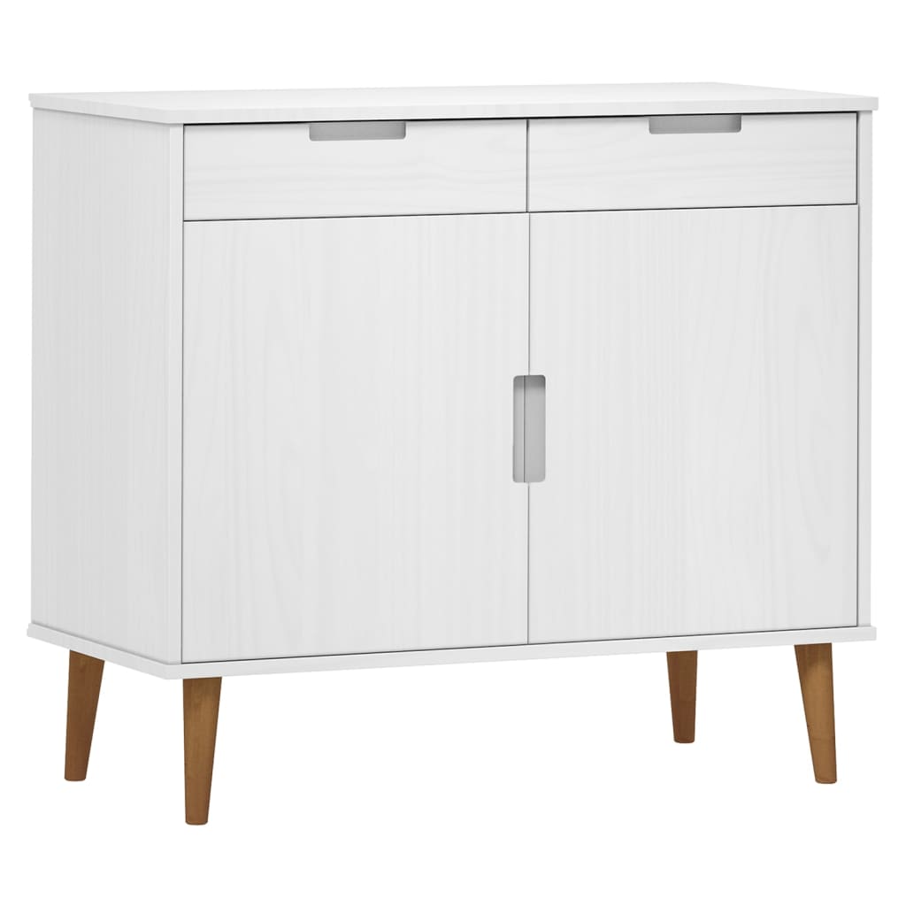 vidaXL Aparador MOLDE madera maciza de pino blanca 90x40x80 cm