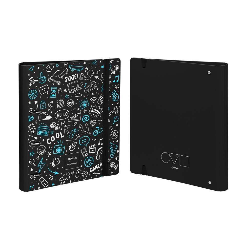 GRAFOPLAS CARPEBLOC 4 ANILLAS 35MM A4 UNEQUAL POP UP DESIGN NEGRO UNEQUAL POP UP 40x280x320 Cms.