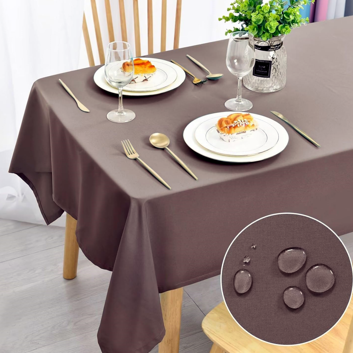 Mantel Antimanchas, Mantel de Tela ,Lavable, Impermeable, para Comedor, jardín, Fiestas, Bodas o hogar