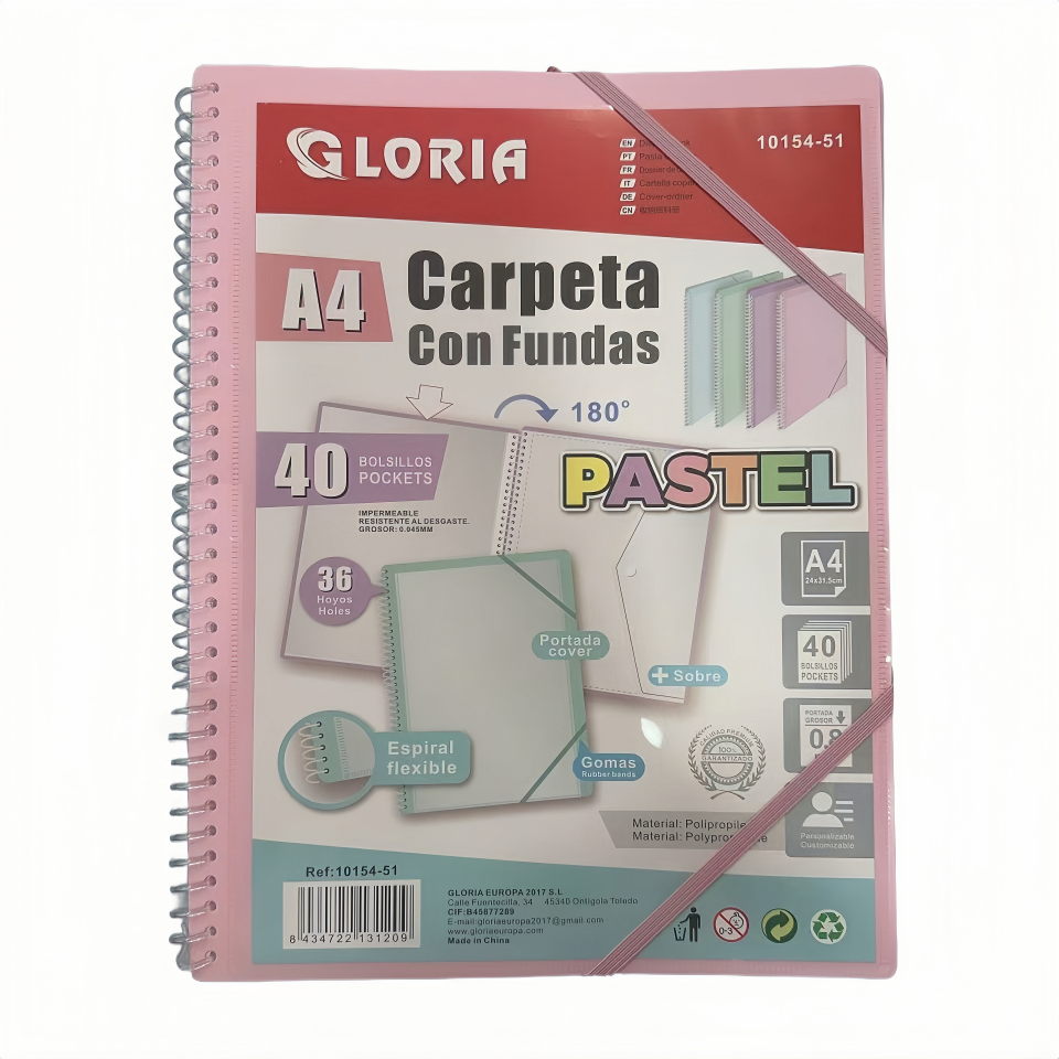 Carpeta clasificadora Carpeta de fundas de 20,30,40 y 60 Fundas con portada personalizable