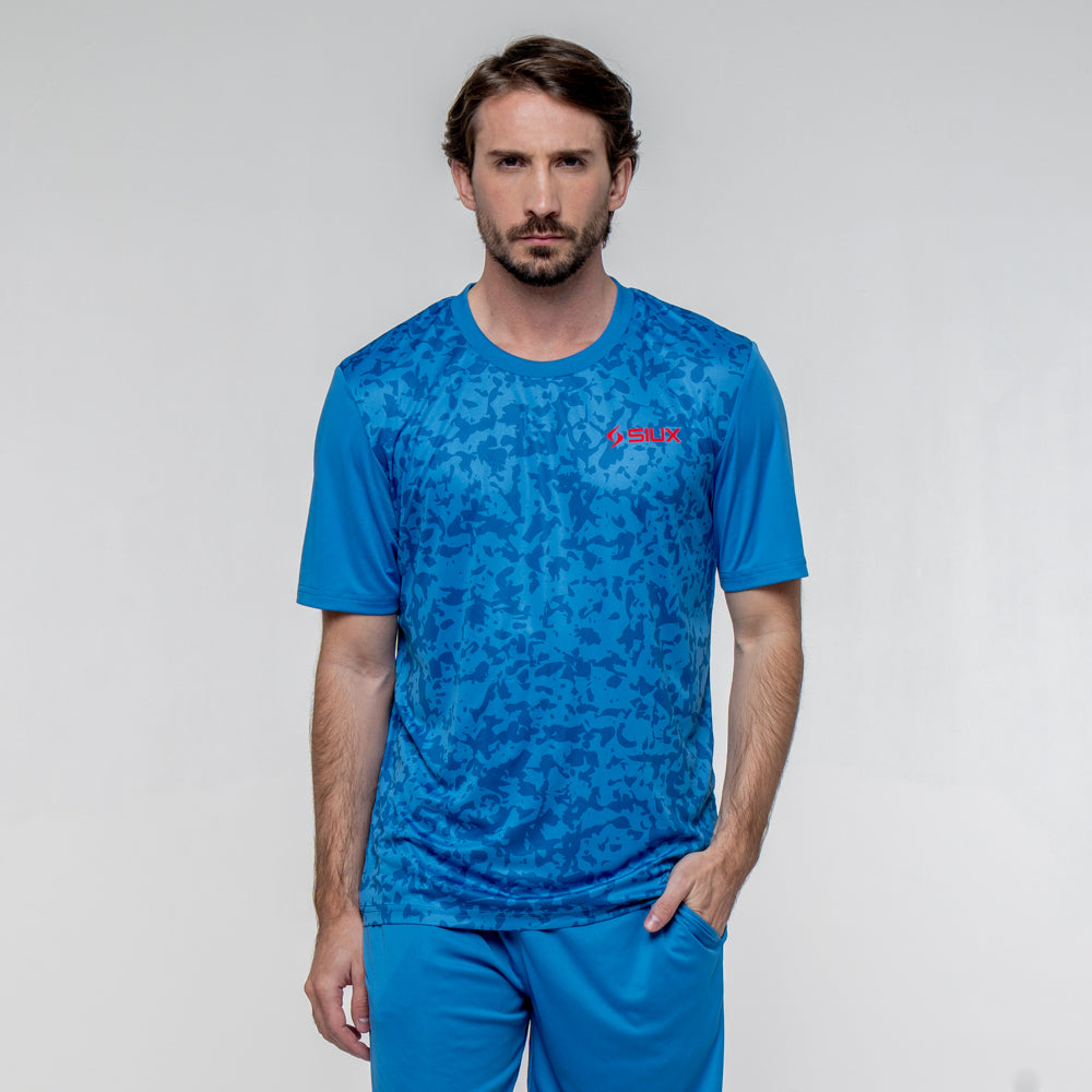 SIUX - Camiseta Cyber 26 Hombre Azul - Camiseta Técnica de Pádel - Ligera y Transpirable - Tejido Elástico - Secado Rápido - Comodidad y Libertad de Movimiento - Colección 2026