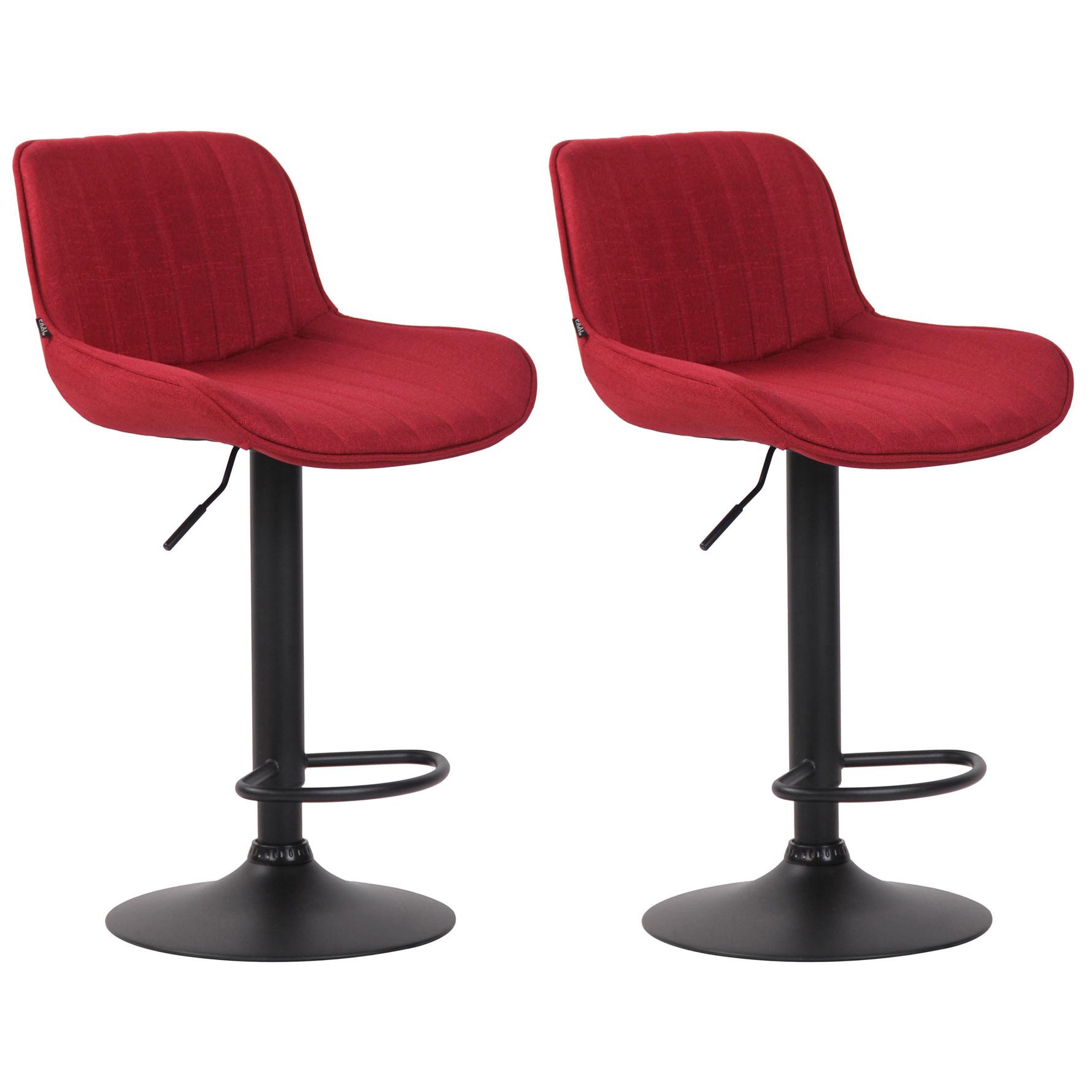 Set de 2 Taburetes de bar lentini en tela Rojo,Negro