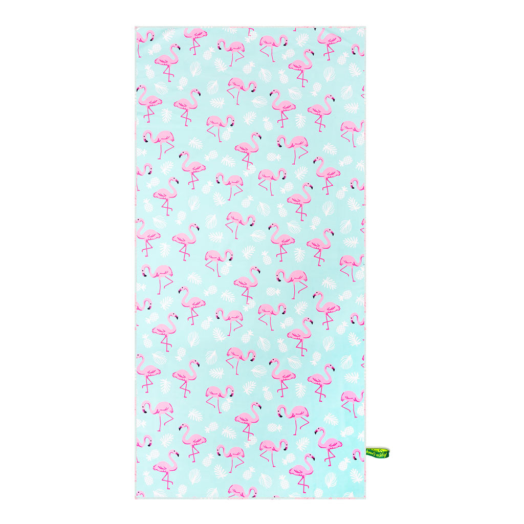Toalla Microfibra,Toalla de gimnasio y fitness o uso en playa, 70 X 140 cm, Ligera y Secado rápido, Toalla de Baño con diseño original "Flamencos