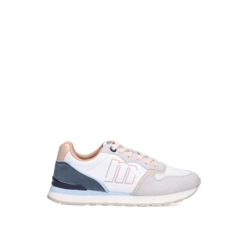 Zapatillas Casual Mustang - Mujer - Suela Plana - Modelo 60441 - Color Blanco