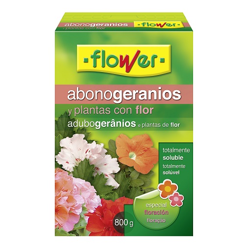 FLOWER Abono en Polvo Soluble para GERANIOS, 800 gr