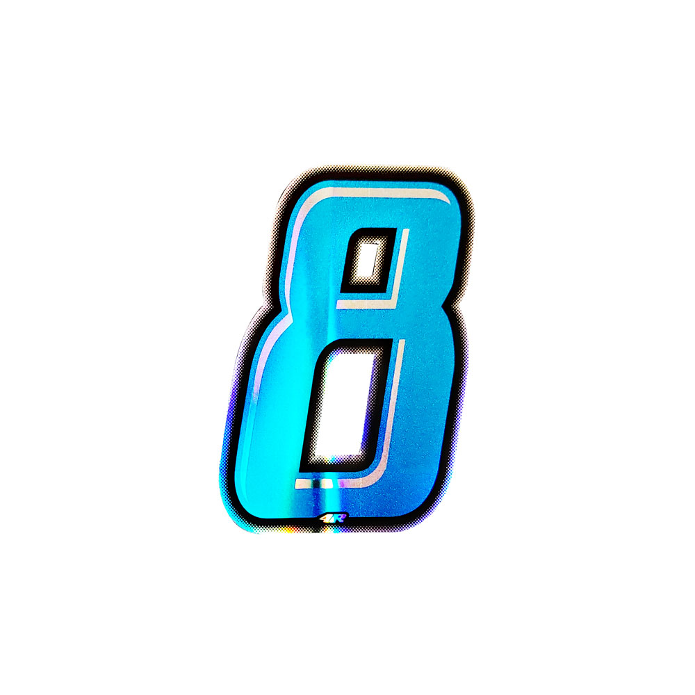 Pegatina Race Number para Motocicleta "8" Slim Azul 100 mm
